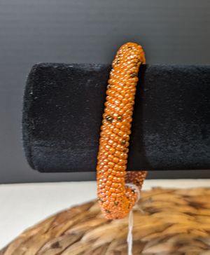 Thin orange Massai Bead Bracelet