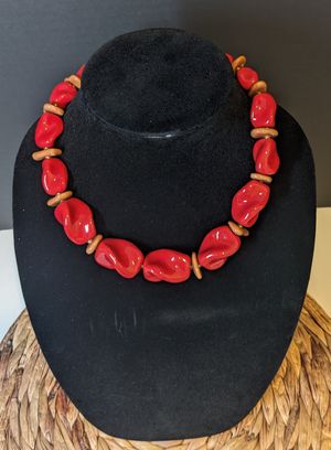 18 inch Red Karzui Bead Necklace