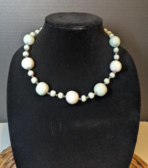 18 inch White Kazuri Bead Necklace